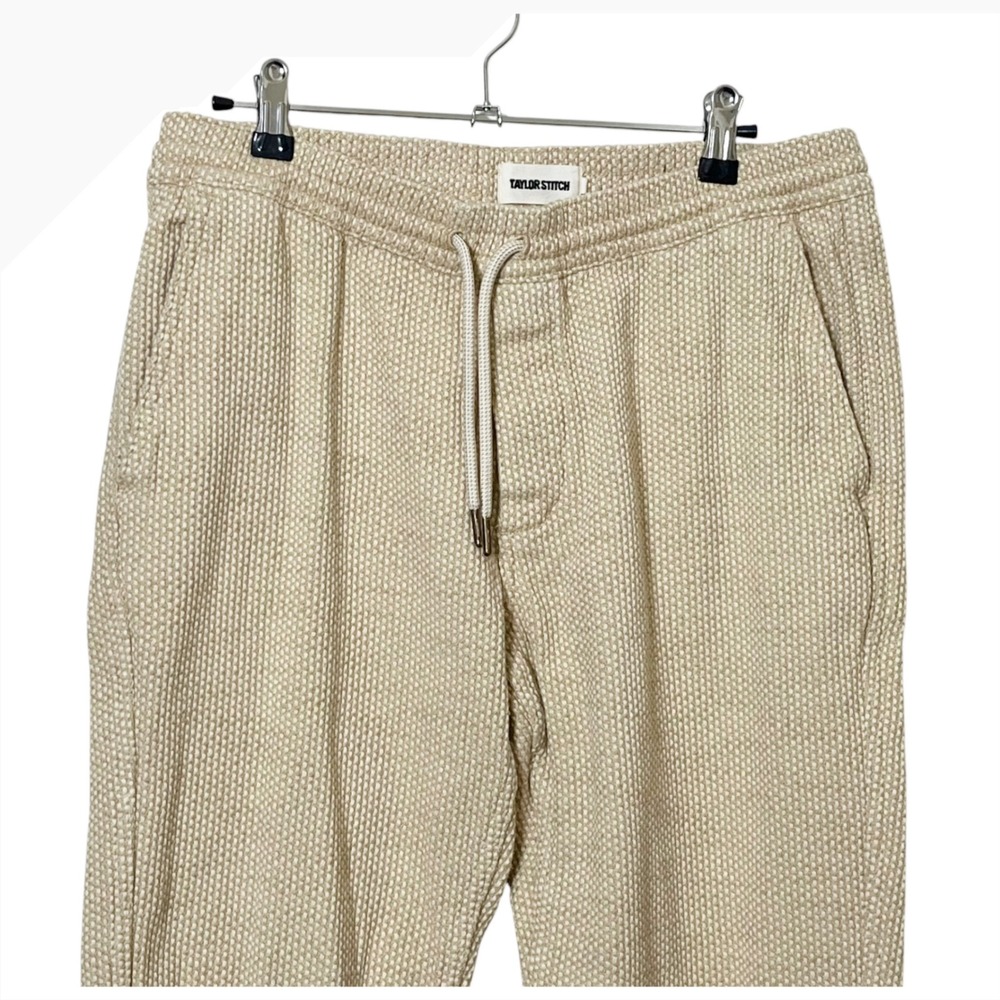 Taylor Stitch The Apres Pant Natural Sashiko Men Small Organic Cotton Joggers - Picture 3 of 11